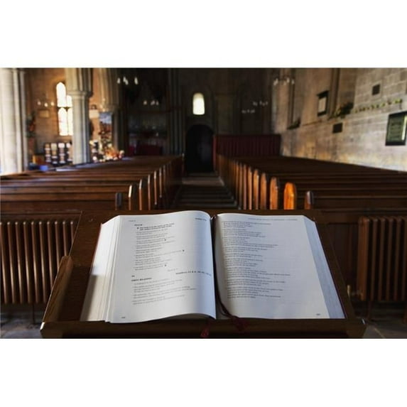 Open Bible At The Front Of A Church Poster Print