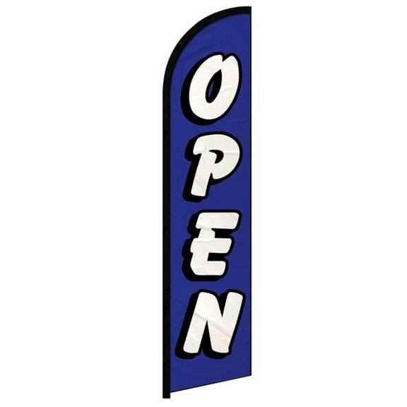 Open (Blue & White) Windless Banner Flag