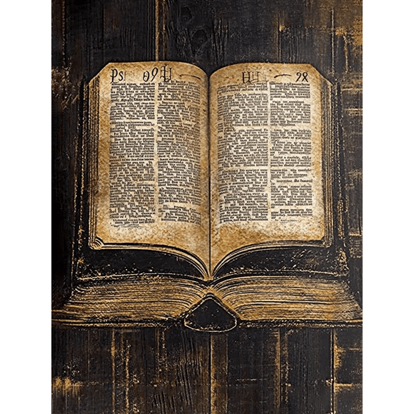 Open Book Antique Decor Canvas Print/Painting Perfect for Library Study Room Living Room OfficeAntique Open Book Decoration Wall Art