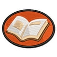 thumbnail image 1 of Open Book Applique Multi-Color Embroidered Iron-On Patch - 3.5 Inch Large, 1 of 5