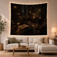 thumbnail image 1 of Open Book Beneath a Celestial Clock in an Arched Library, Mystical Digital Art for Readers, Arcane Lore Decor, Graduation Gift, Tapestry Wall Hanging for Study Room and Den, 1 of 7