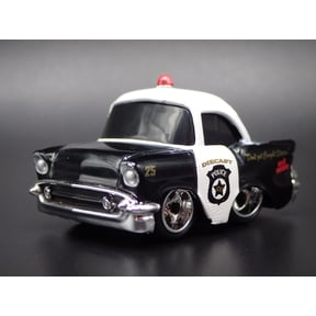 Open Box 1957 57 CHEVY CHEVROLET BEL AIR TUNED POLICE 1:64 SCALE DIECAST MODEL CAR.