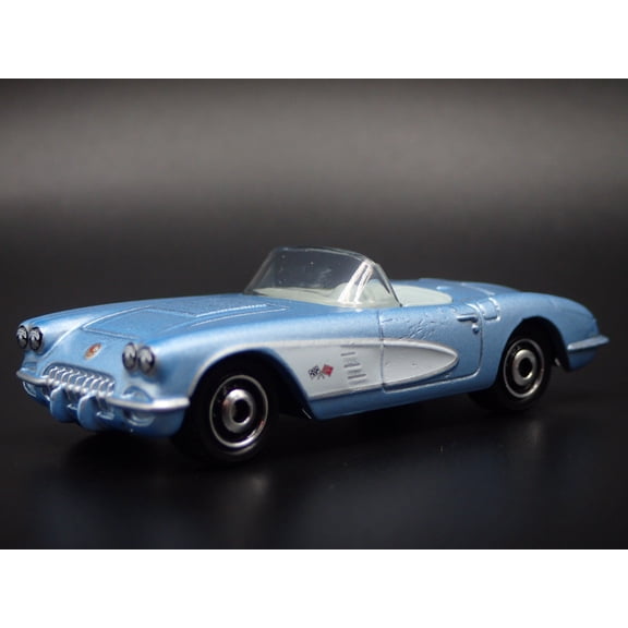Open Box 1958 58 CHEVY CHEVROLET CORVETTE CONVERTIBLE BLUE 1:64 SCALE DIECAST MODEL CAR