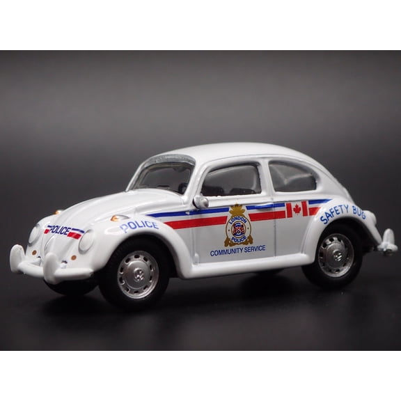 Open Box 1960-1967 VW VOLKSWAGEN CLASSIC BEETLE BUG POLICE 1:64 SCALE DIECAST MODEL CAR