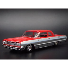 Open Box 1964 64 CHEVY CHEVROLET BISCAYNE RED 1:64 SCALE DIORAMA DIECAST MODEL CAR