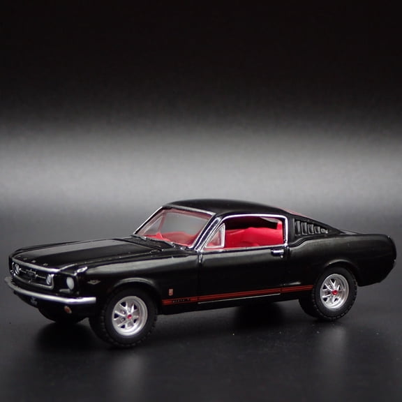 Open Box 1965 65 FORD MUSTANG GT FASTBACK BLACK 1:64 SCALE DIORAMA DIECAST MODEL CAR