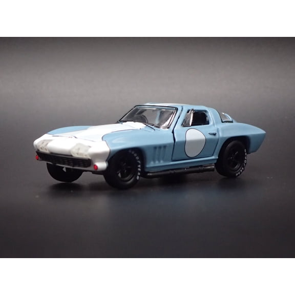 Open Box 1966 66 CHEVY CHEVROLET CORVETTE 427 BLUE 1:64 SCALE DIORAMA DIECAST MODEL CAR
