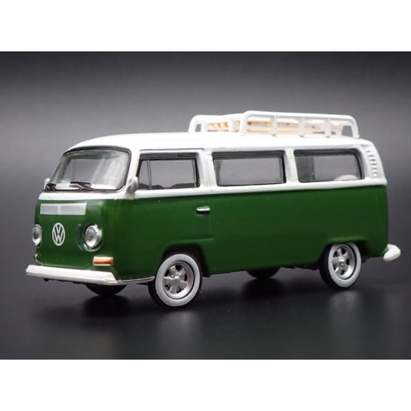 Open Box 1967-1979 VW VOLKSWAGEN TYPE 2 T2 BUS GREEN 1/64 SCALE DIORAMA DIECAST MODEL CAR