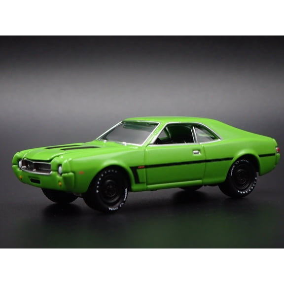 Open Box 1969 69 AMC JAVELIN MUSCLE CAR SST GREEN 1:64 SCALE DIORAMA DIECAST MODEL CAR