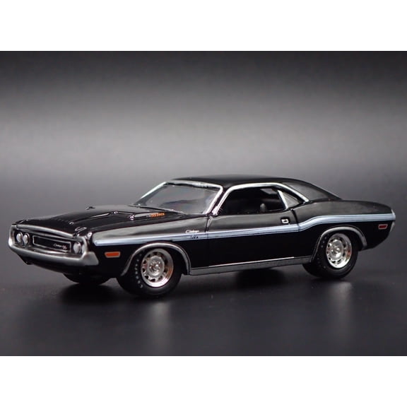 Open Box 1970 70 DODGE CHALLENGER TA T/A 440 BLACK 1/64 SCALE DIORAMA DIECAST MODEL CAR