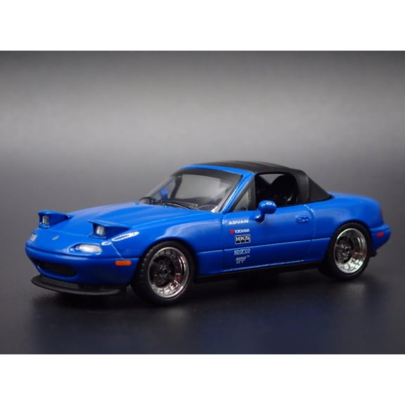 Open Box 1989-1997 MAZDA MX5 MIATA CONVERTIBLE NA BLUE 1:64 SCALE DIECAST MODEL CAR