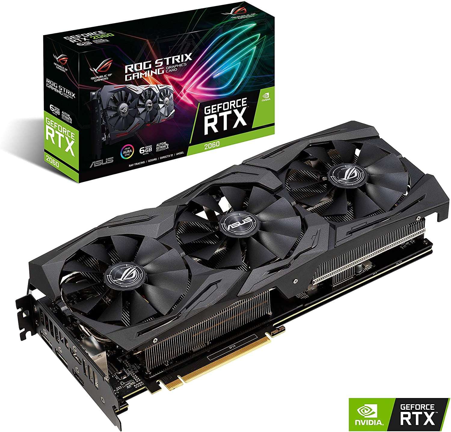 caixa aberta asus rog strix rtx 2060 6gb gddr6 placa gráfica