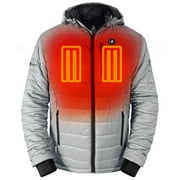 ACTIONHEAT 5V Men's Insulated Puffer Battery Heated Jacket W/ Hood 3XL