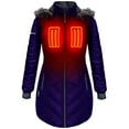 thumbnail image 1 of ActionHeat 5V Women's Heated Long Puffer Jacket W/ Hood 3XL, 1 of 5