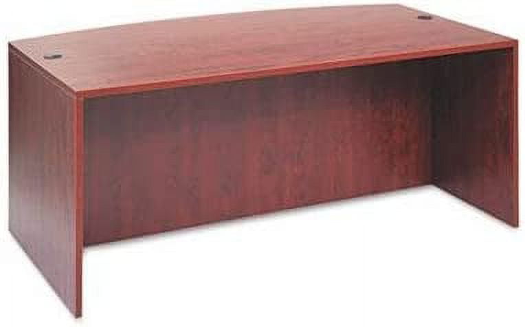 Valencia Medium Cherry 71" Bow Front Desk Shell with Cable Management