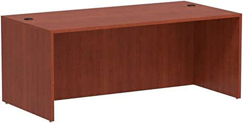 Medium Cherry Wood Desk Shell with Filing Cabinet