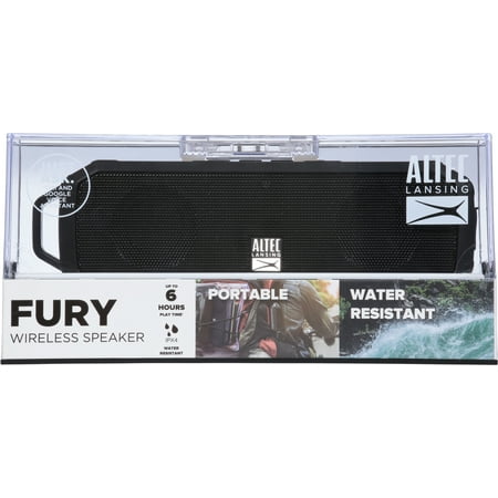 Open Box Altec Lansing Portable Fury Wireless Speaker with Just Ask Siri and Google Voice Assistant, Black (New )
