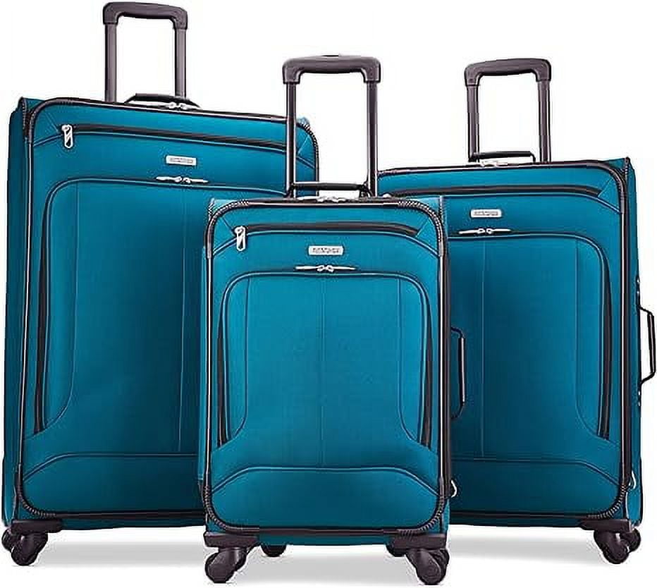 Open Box American Tourister Pop Max Softside Luggage Spinner Wheels 3 Sizes 21/25/29 Teal