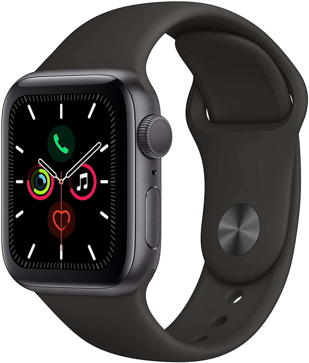 Open Box Apple Watch 5 GPS 44mm Space Gray Aluminum Case Black Sport