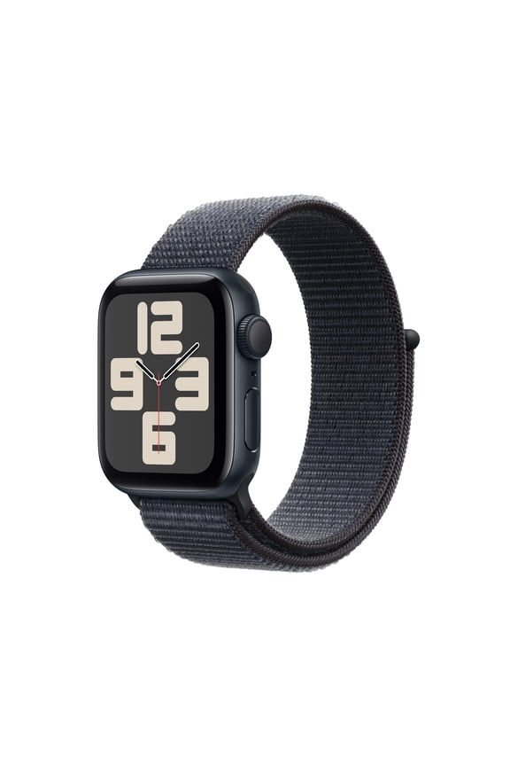 Open Box Apple Watch SE (2nd Gen) [GPS 40mm] Smartwatch with Midnight Aluminum Case with Ink Sport Loop