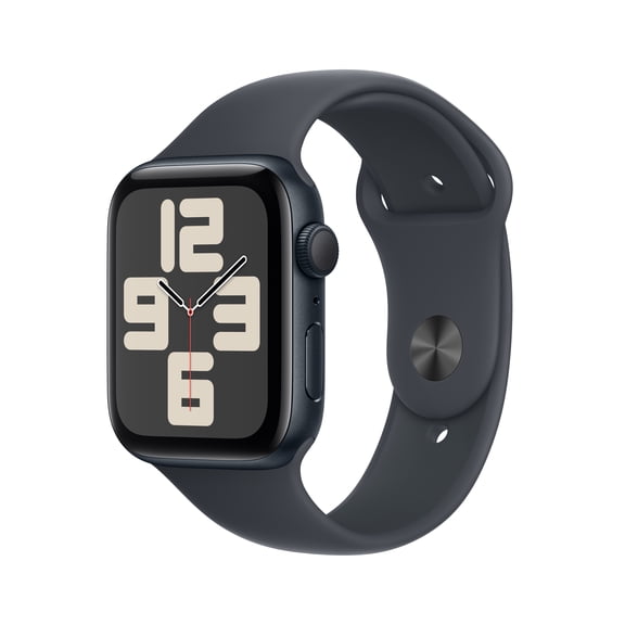 Open Box Apple Watch SE (2nd Gen) [GPS 44mm] Smartwatch with Midnight Aluminum Case with Midnight Sport Band - S/M