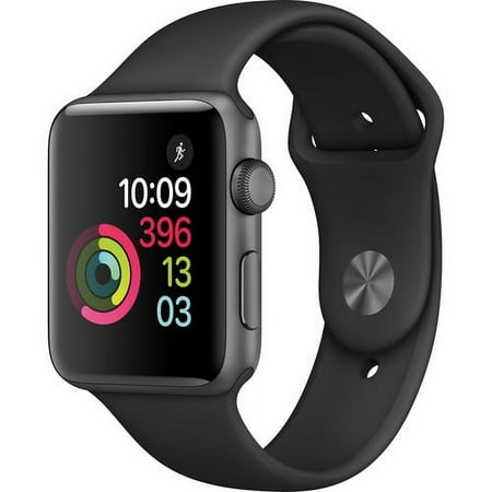 Open Box Apple Watch Series 2 42mm Space Gray Aluminum Case Black Sport Band