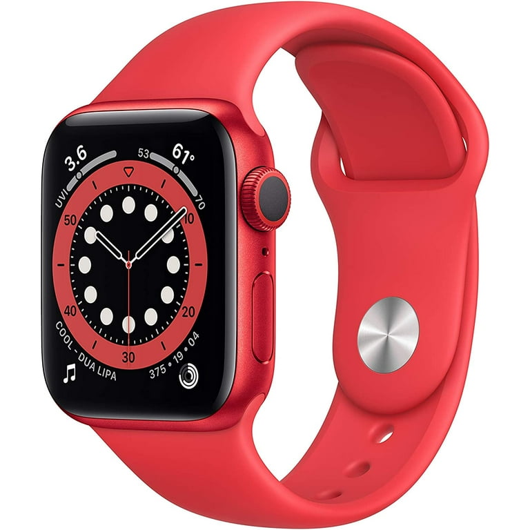 Open Box Apple Watch Series 6 GPS 40mm Red Aluminum Case Red Sport Band M00A3LL A Walmart