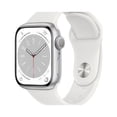 thumbnail image 1 of Open Box Apple Watch Series 8 41mm GPS Silver Aluminum Case - White Sport Band, 1 of 5