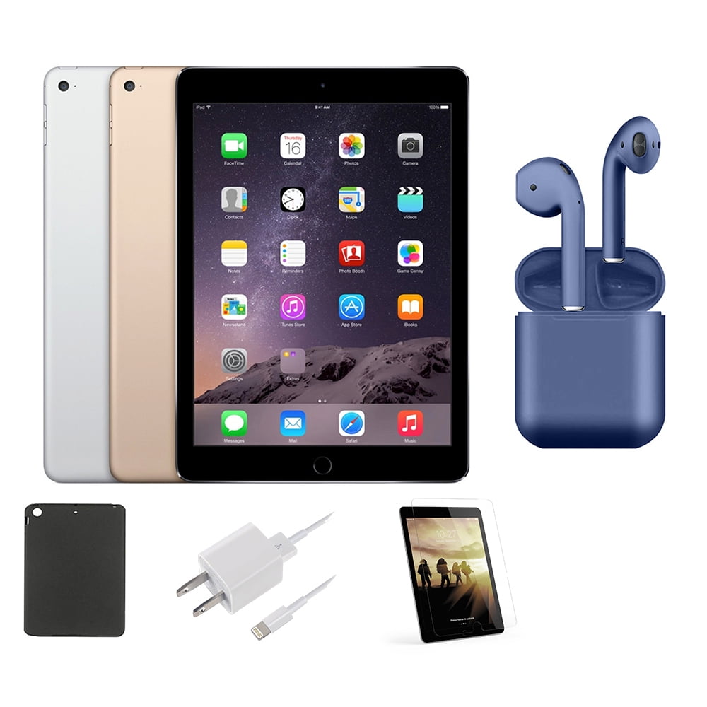 Open Box | Apple iPad Air 2 | 9.7-inch Retina | 64GB | Wi-Fi Only | Bundle:  Case, Pre-Installed Tempered Glass, Rapid Charger, Bluetooth/Wireless