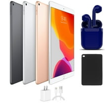 Open Box | Apple iPad Air 3 | 10.5-inch Retina | 64GB | Wi-Fi Only | Bundle: USA Essentials Bluetooth/Wireless Airbuds, Case, Rapid Charger By Certified 2 Day Express