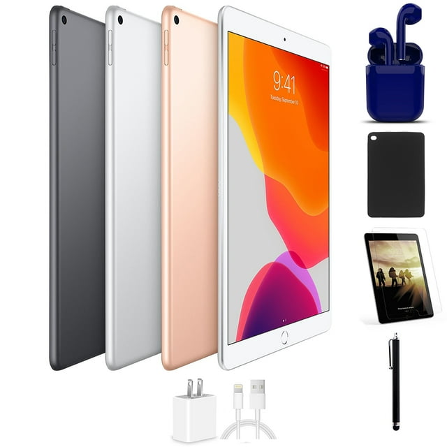 Open Box | Apple iPad Air 3 | 10.5-inch Retina Display | 64GB | Latest OS, Wi-Fi Only, Bundle: Case, Pre-Installed Tempered Glass, Bluetooth Headset, Stylus Pen, Rapid Charger