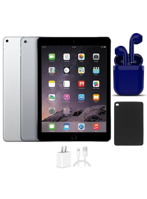 Open Box Apple iPad Air | 9.7-inch | 32GB | Wi-Fi Only | Bundle: USA Essentials Bluetooth/Wireless Airbuds, Case, Rapid Charger By Certified 2 Day Express