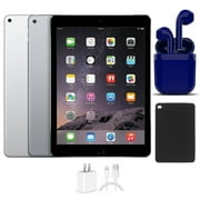Open Box | Apple iPad Air | 9.7-inch | 64GB | Wi-Fi Only | Bundle: USA Essentials Bluetooth/Wireless Airbuds, Case, Rapid Charger By Certified 2 Day Express