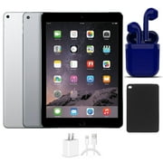 Open Box | Apple iPad Air | 9.7-inch | Wi-Fi Only | 128GB | Bundle: USA Essentials Bluetooth/Wireless Airbuds, Case, Rapid Charger By Certified 2 Day Express