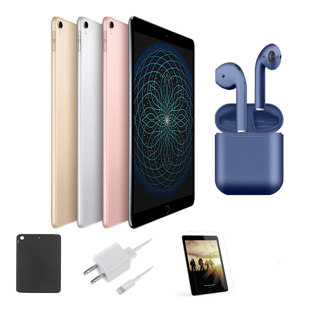 Open Box | Apple iPad Pro | 10.5-inch Retina | 512GB | Wi-Fi Only | Newest OS | Bundle: Case, Pre-Installed Tempered Glass, Rapid Charger, Bluetooth/Wireless Airbuds By Certified 2 Day Express