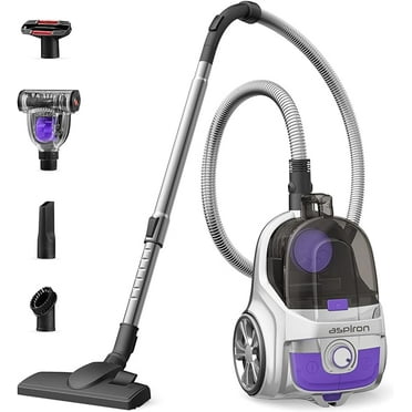 Open Box Aspiron Upgraded Canister 1200W Bagless Vacuum Cleaner AS-CA006 - Silver Purple
