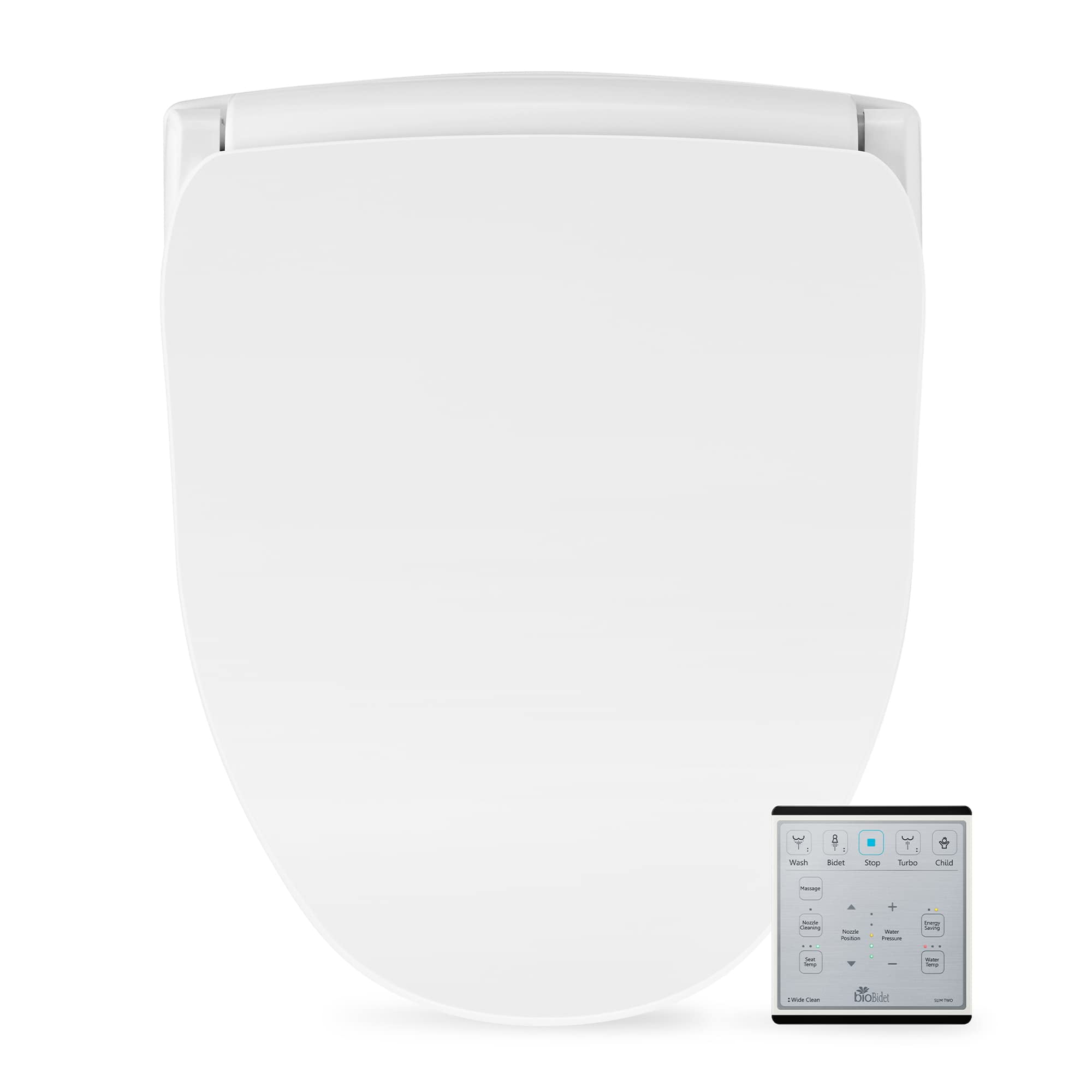 White Elongated Smart Bidet Toilet Seat with Remote