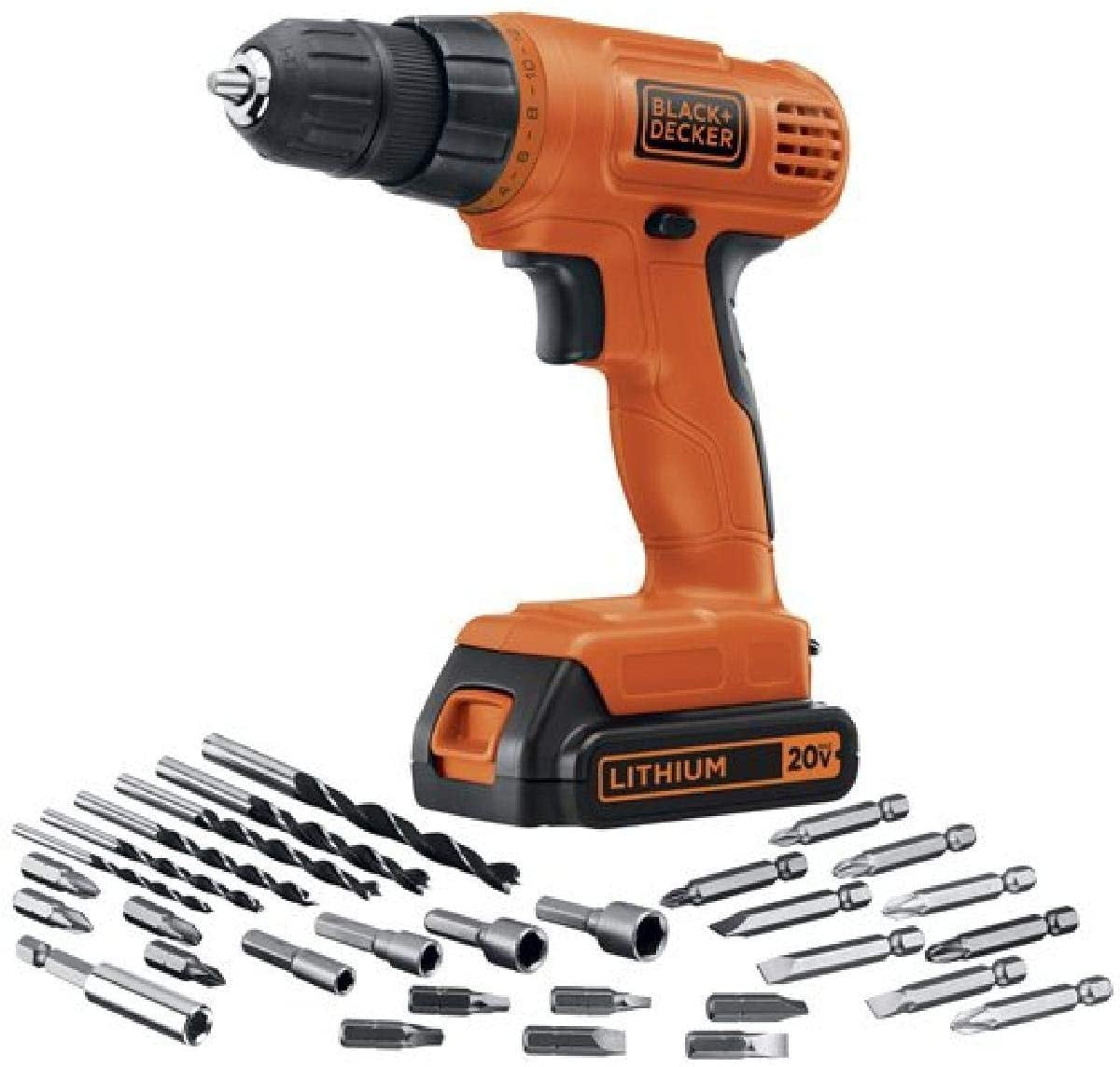 Open Box BLACK+DECKER 20V LD120VA Max Cordless Drill Driver - 30 Piece  Accessories