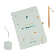 Open Box BLOGILATES 12 WEEK FIT JOURNAL HARD COVER, ELASTIC CLOSURE, PREPRINTED PAGES