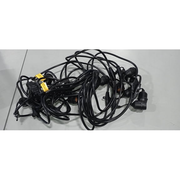 BRIGHTTOWN OUTDOOR STRING LIGHTS LED 48FT COMMERCIAL GRADE HEAVY DUTY - BLACK