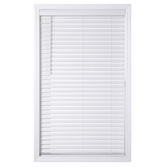 Open Box Better Homes & Gardens 2" Cordless Faux Wood Horizontal Blinds, White, 39" W x 64" L