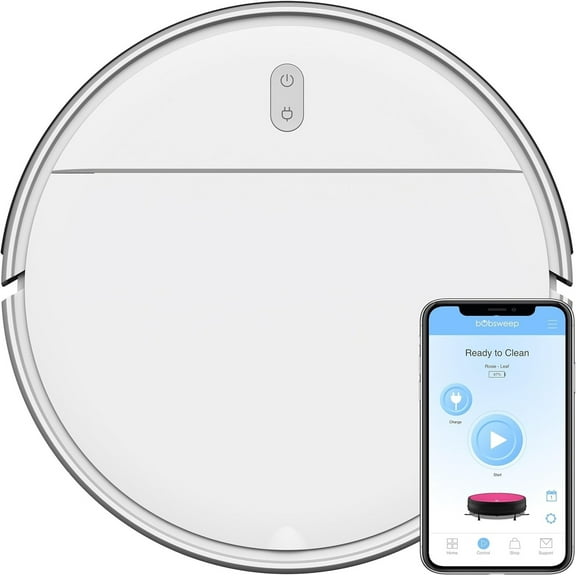 Open Box Bobsweep 000-BR-150 Leaf Robotic Vacuum Cleaner, Edelweiss