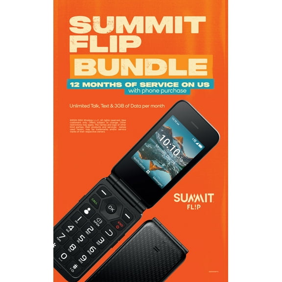 Open Box Boost Mobile Summit Flip Bundle - 12 Months of Boost Service Included