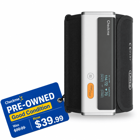 Open Box Checkme BP2 AI ECG/EKG + Blood Pressure Monitor with AI Analysis, 30s Quick Check, Red Dot Design Award Winner