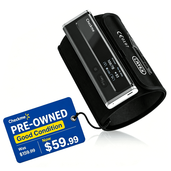 Open Box Checkme 3-in-1 Upper Arm Blood Pressure Monitor with AI EKG/ECG Analysis & WiFi Connectivity