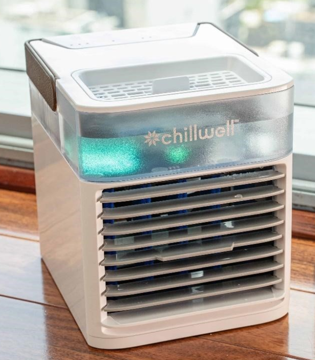 Open Box ChillWell Portable AC Air conditioner 21093 USB Cord Original Box Dorm WHITE