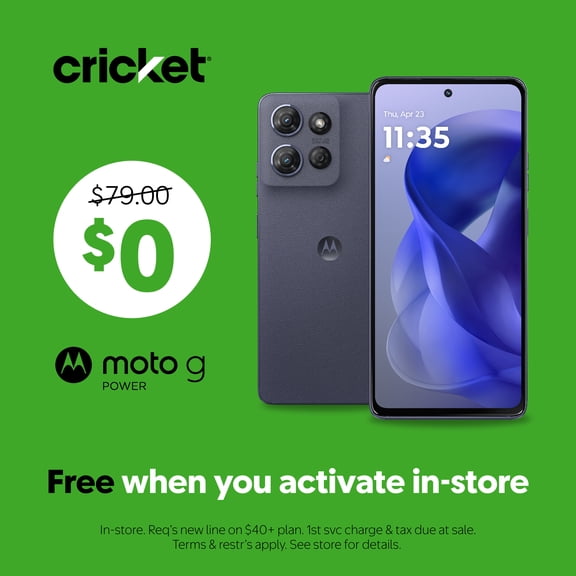 Open Box Cricket Wireless Moto G Power 2025 8GB RAM (Prepaid), Slate Gray