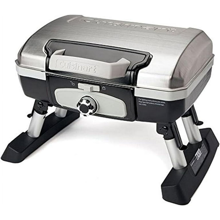 Open Box Cuisinart CGG 180TS Petit Gourmet Portable Tabletop Gas Grill Stainless Steel Walmart