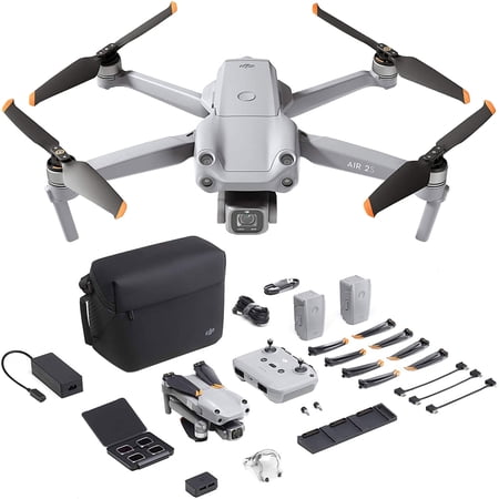 Open Box DJI Air 2S Fly More Combo (CP.MA.00000346.01) 3-Axis Gimbal Camera, 5.4K Video, 1" CMOS, 4 Directions of Obstacle Sensing, 31-Min Flight Time, Max 7.5-Mile Video Transmission, Gray