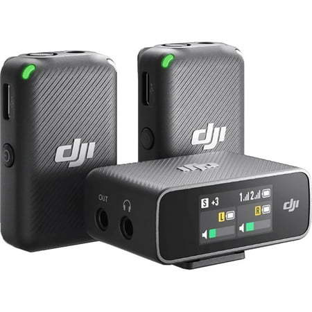Open Box DJI Mic (2 TX + 1 RX + Charging Case), Wireless Lavalier Microphone, 250m Range, 15-Hour Battery, Noise Cancellation, Wireless Microphone for PC, iPhone, Andriod, Record Interview, Vlogs
